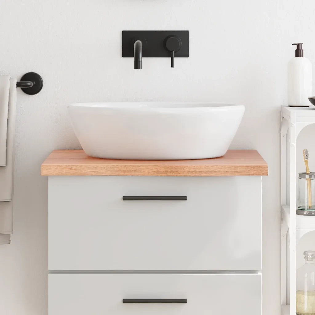 Piano Bagno Marrone 60x50x(2-4) cm Legno Massello Trattato CFW6954128