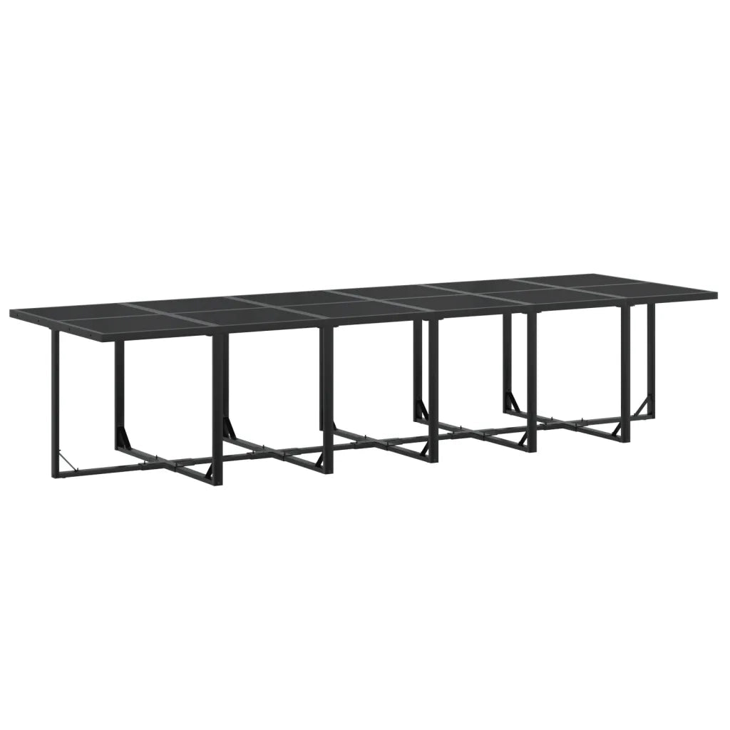 Set da Pranzo da Giardino 17 pz Nero in Textilene