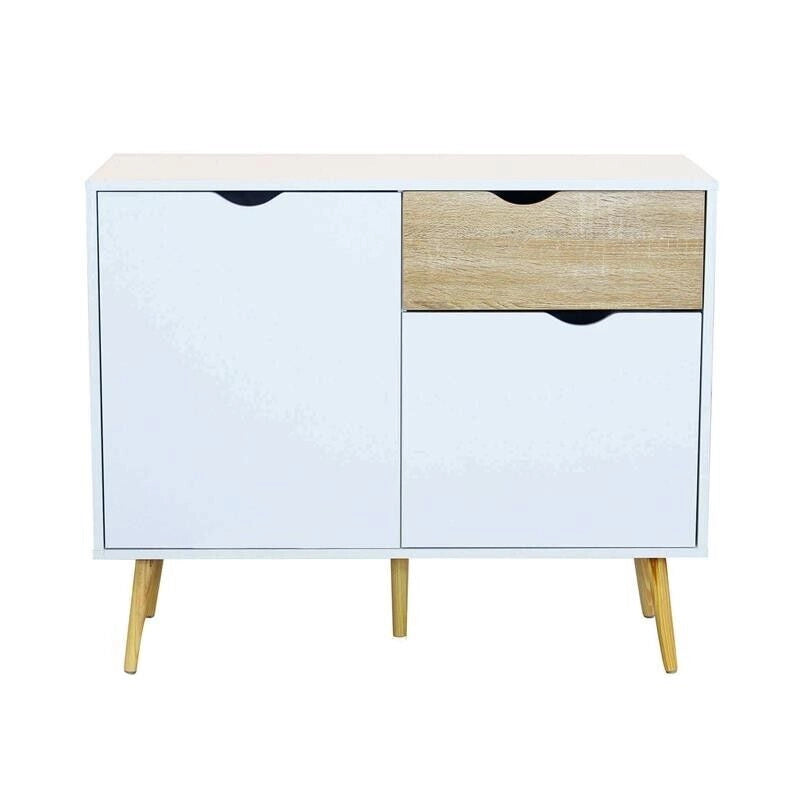 MOBILE THEODORE IN LEGNO NATURALE CON 2 ANTE E UN CASSETTO 99 X 39 X H82 CM