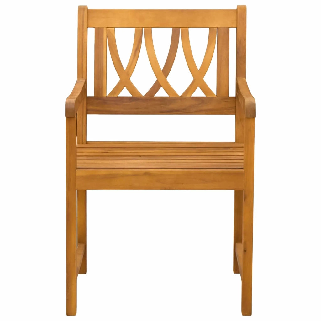 Sedie da giardino 4 pcs Naturale Legno di Acacia Massello