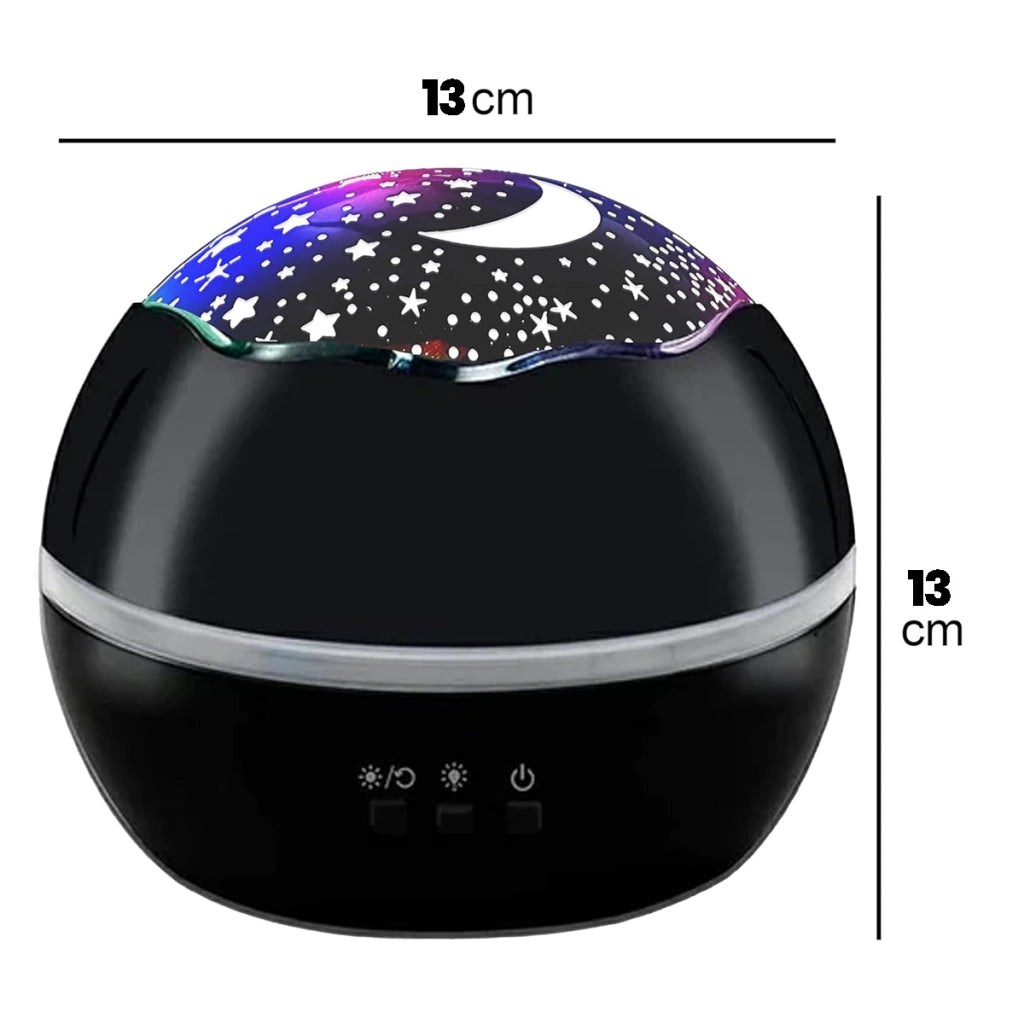 Luce da notte con proiezione effetti luminosi modello Fantasia Nero TechKidz