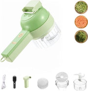 Versnipperatore elettrico per verdure e aglio - USB ricaricabile - macchina da cucina con spazzolino di pulizia - 2 lame - cucchiaio e schiaccia patate