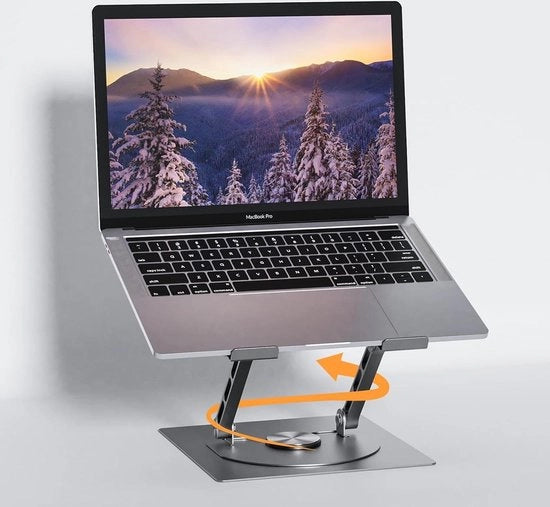 Stand per laptop da 360° con altezza regolabile - stand per laptop in alluminio stabile con ergonomica base per notebook