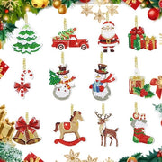 12 set di pendenti per Babbo Natale, dipinto di diamante con pendente 5D, da assemblaggio, per bambini e adulti, decorazioni natalizie, creatività di Natale, manufatti a mano, regalo per artigianato.