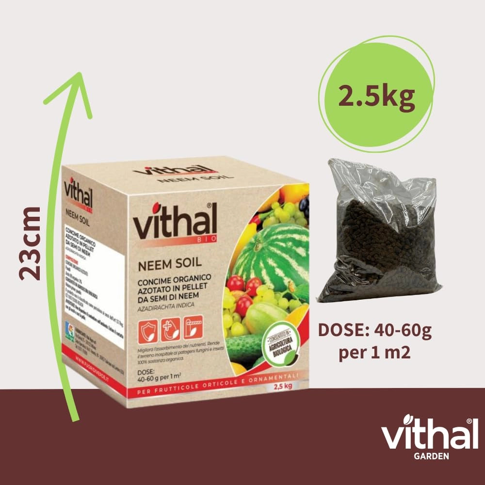 CONCIME ORGANICO AZOTATO IN PELLET NEEM SOIL VITHAL BIO  kg.2,5    VITHAL