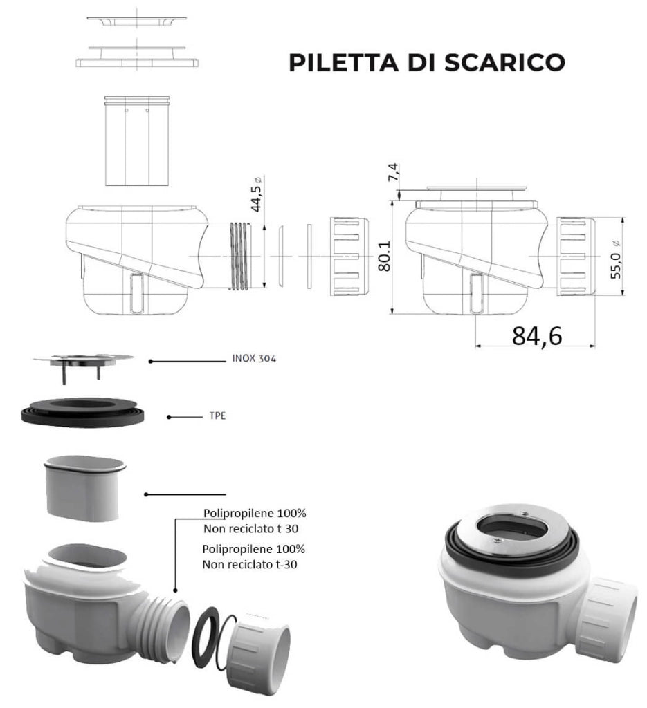 Piatto Doccia in Pietra 100x140 cm Bonussi Manila Moka