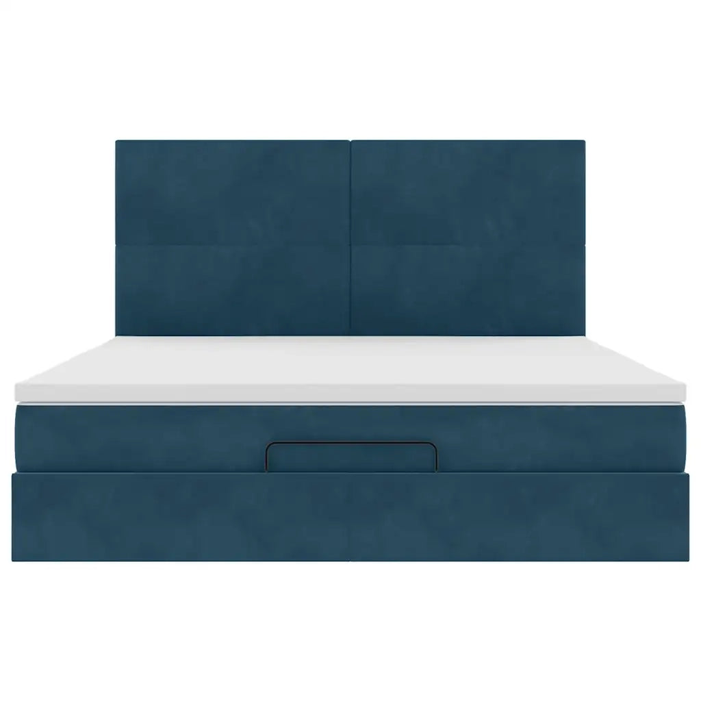 vidaXL Struttura Letto Pouf con Materassi 160x200 cm Velluto