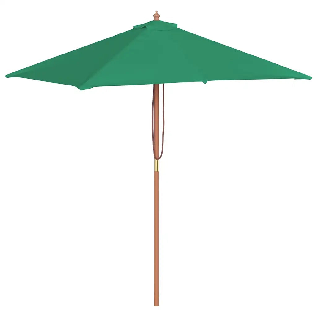 Ombrellone da Esterni con Palo in Legno 150x200 cm Verde