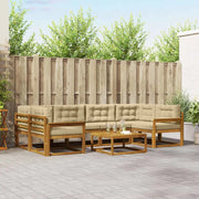Set di divani da esterno con cuscino 7 pcs Naturale e Beige 3367256