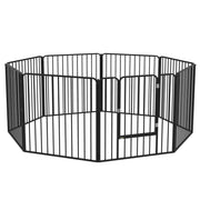 Recinto per Cani a 8 Pannelli Modulabili 164x164x60 cm da Interno ed Esterno in Acciaio Nero