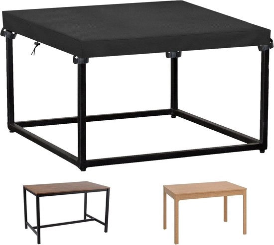 Copri tavolo - 100% impermeabile all'acqua - copri tavolo Oxford - resistente a carichi pesanti - resistente alle scuffie - resistente ai raggi UV - nero - diverse misure - (150 x 90 x 15 cm)
