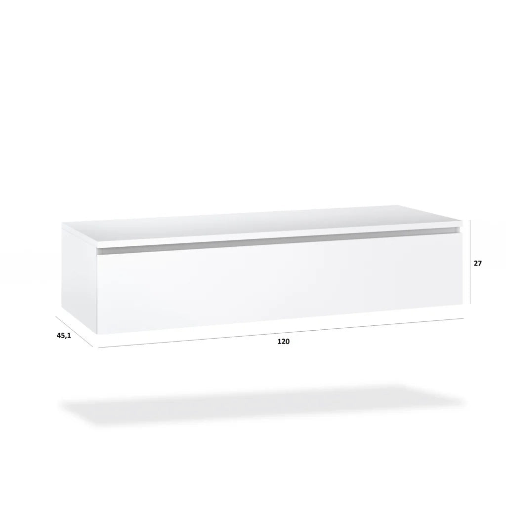 Base con top 1 cassetto ASTRA L.120 P.45 H.27 cm colore bianco opaco
