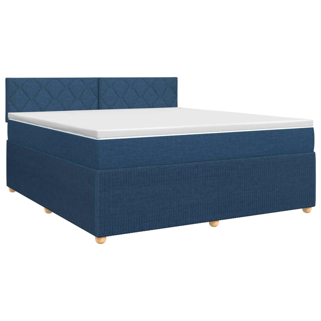 Letto box spring con materasso Blu 180 x 200 cm Tessuto 3451537
