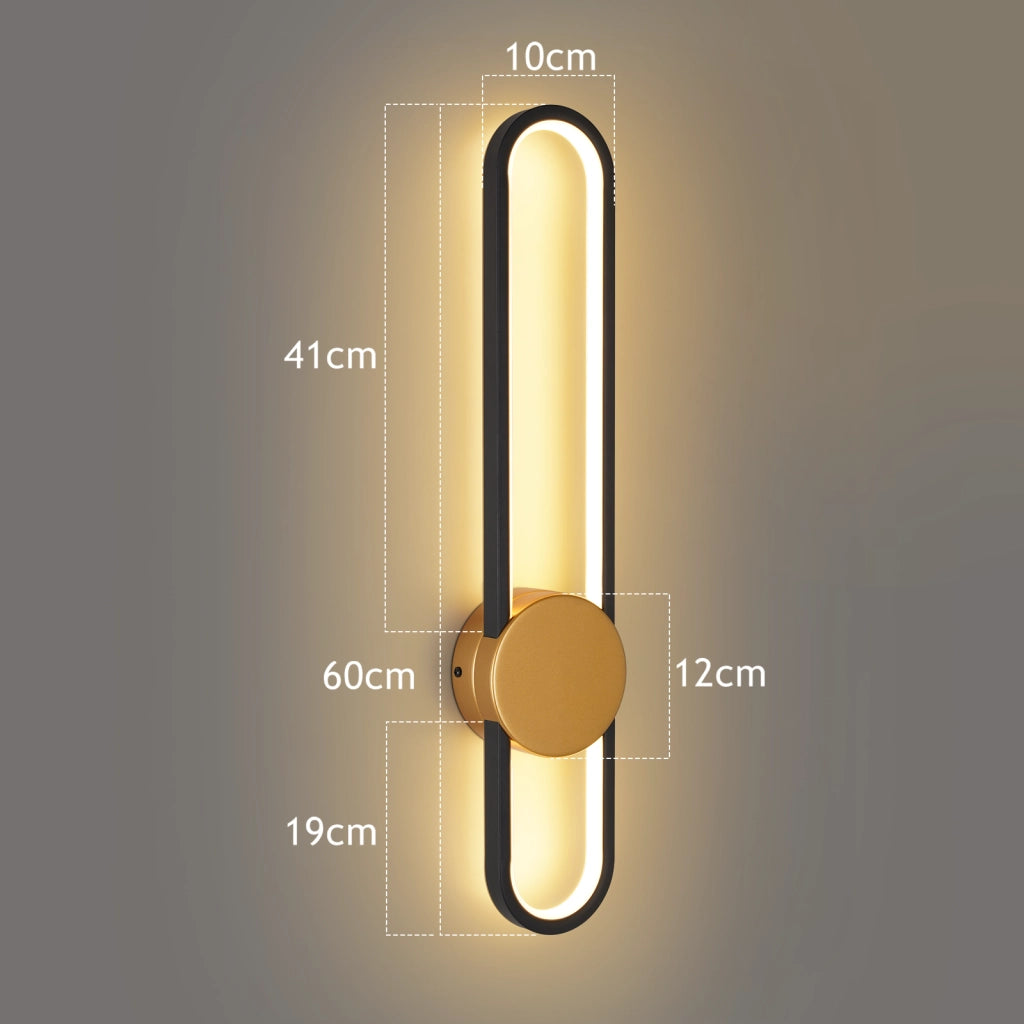 ZMH Applique LED moderna 12W 60cm 3000K Bianco caldo Oro Minimalista