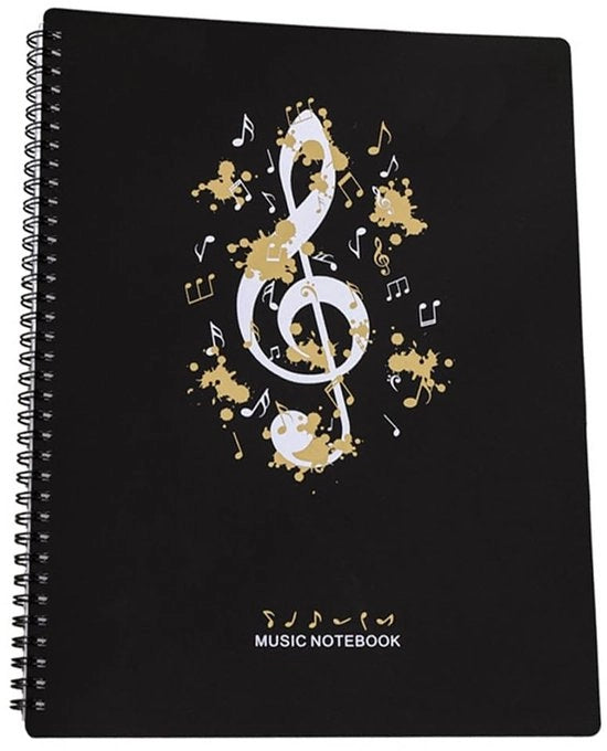 Cartellino musicale 30 fogli - A4 - Cartellino di presentazione - Partiture - Note - Adatto per Pianoforte/Chitarra/Violino - Cartellino di partiture