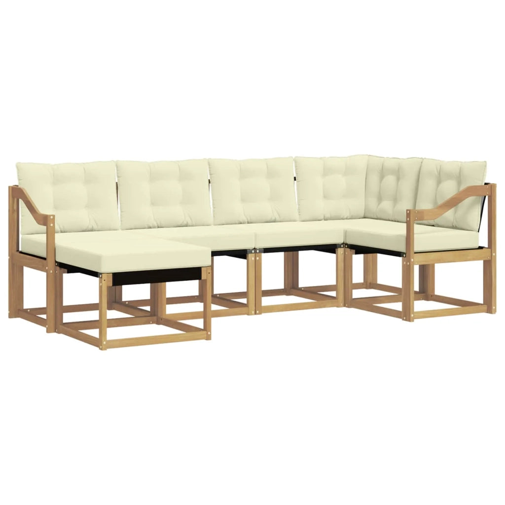Set di divani da esterno 6 pz Bianco e Crema 3389652