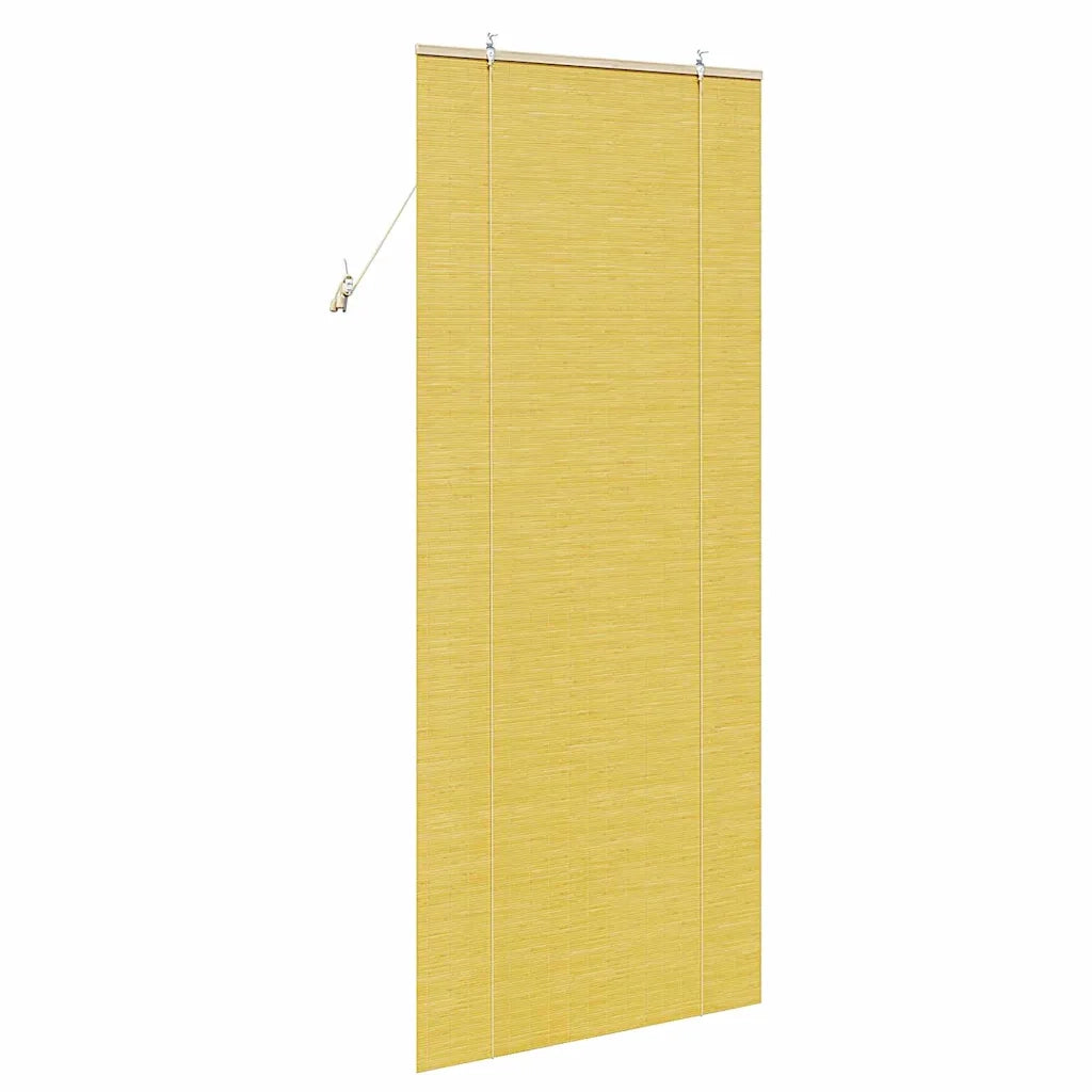 Tenda a rullo con tende-Tenda avvolgibile Giallo 80 x 220 cm Bamb¨´