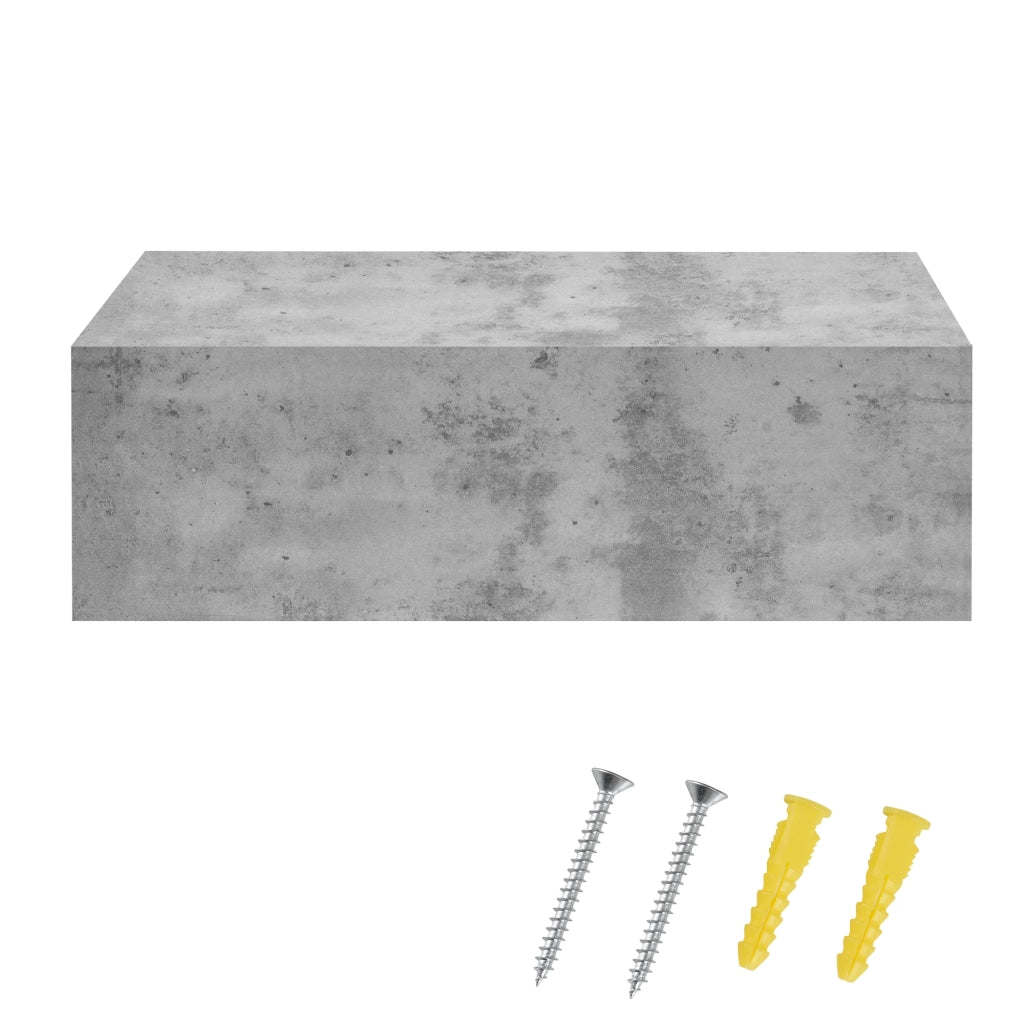 Set di 2 comodini/mensole da parete per camera da letto con 2 cassetti 46 cm grigio 03_0000009