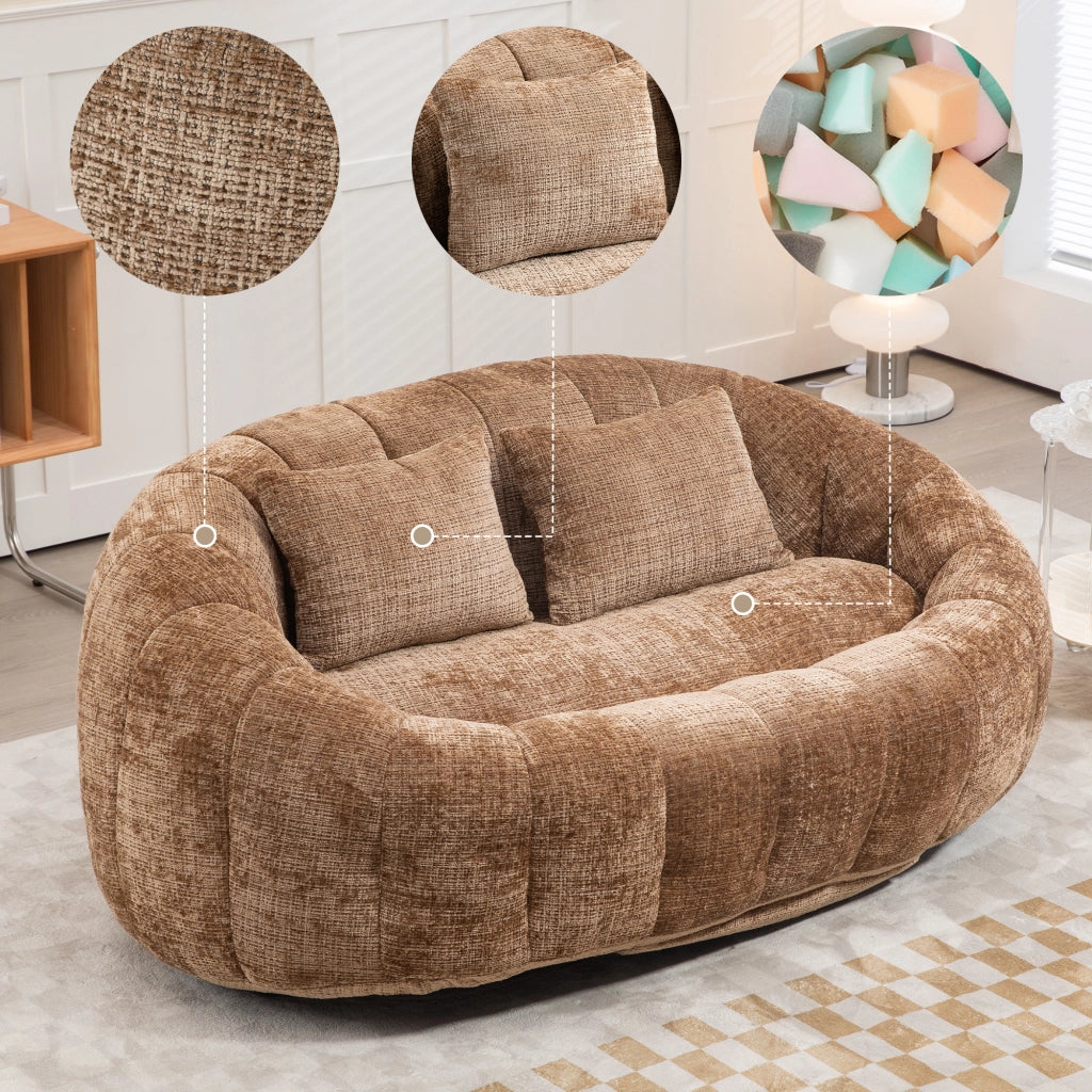 DIVANO Lazy 150x95x63 cm Chenille Caffè