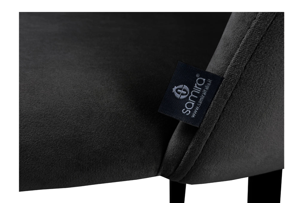 Sgabello cucina imbottito, sgabello alto in velluto nero - Zoe - SG10ZOPM
