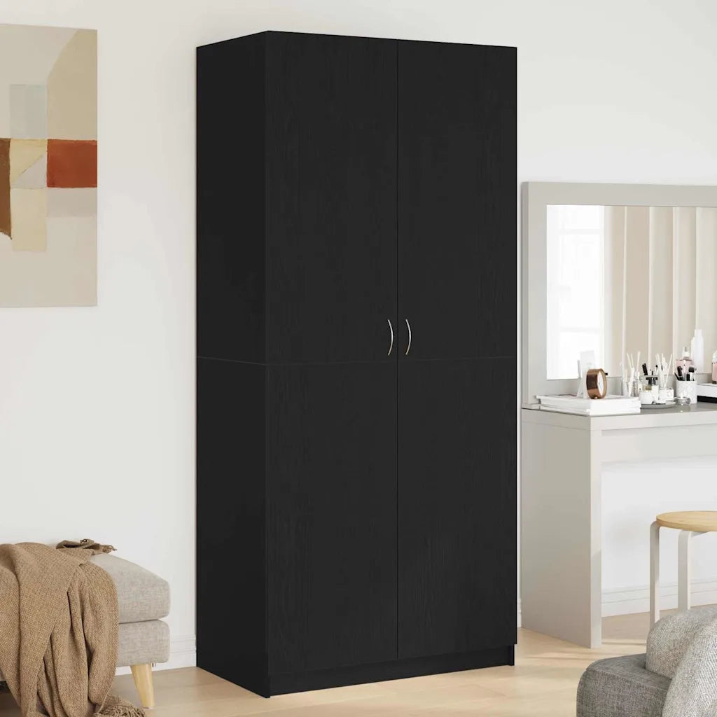 Guardaroba Rovere Nero 90 x 52 x 200 cm Legno multistrato