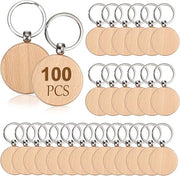 50 pezzi - Chiave a forma rotonda in legno - Laser inciso - Non lavorato - DIY per artigianato regalo