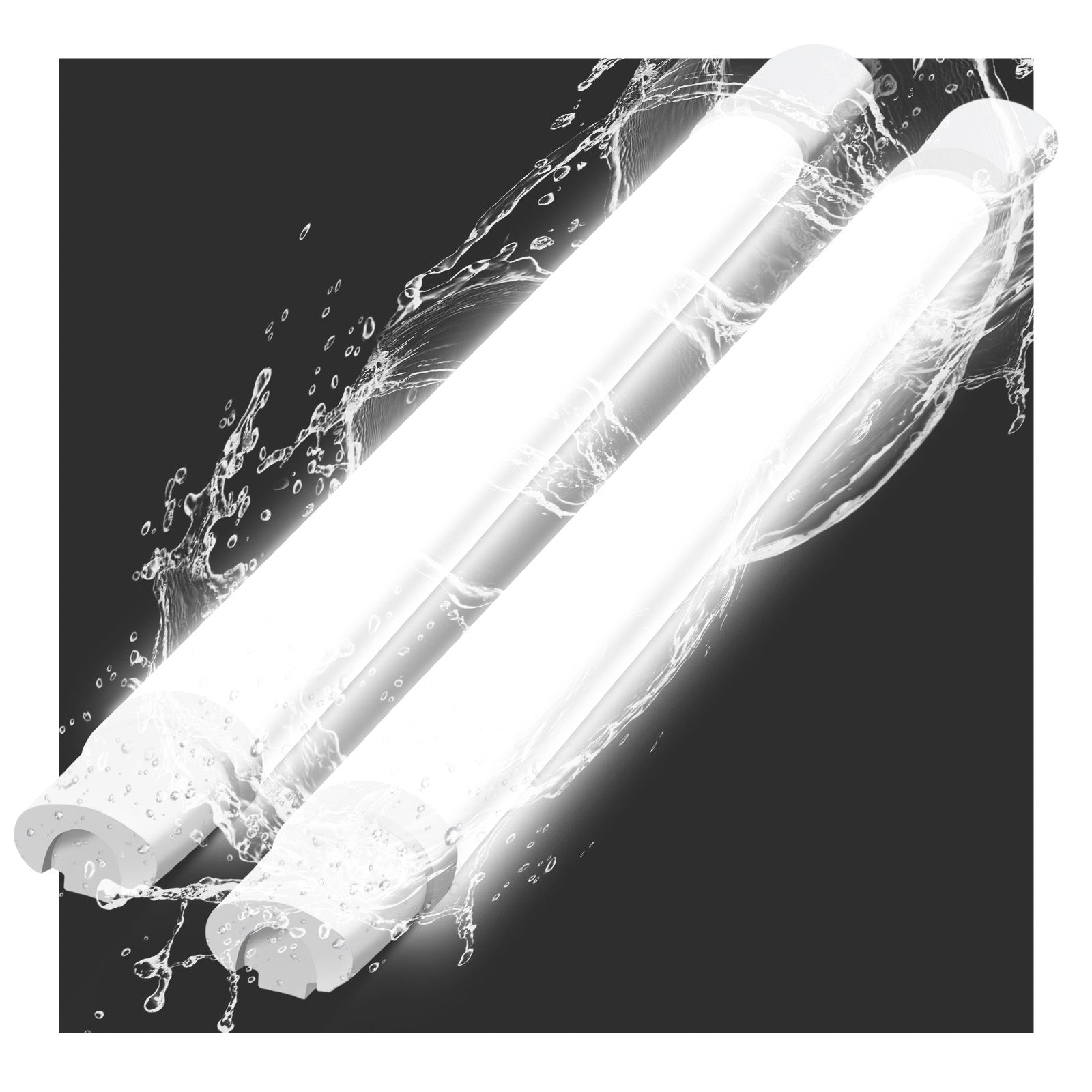ZMH Lampada da soffitto plafoniera LED 2 pezzi 90cm 24W IP65 5000K per ufficio garage officina
