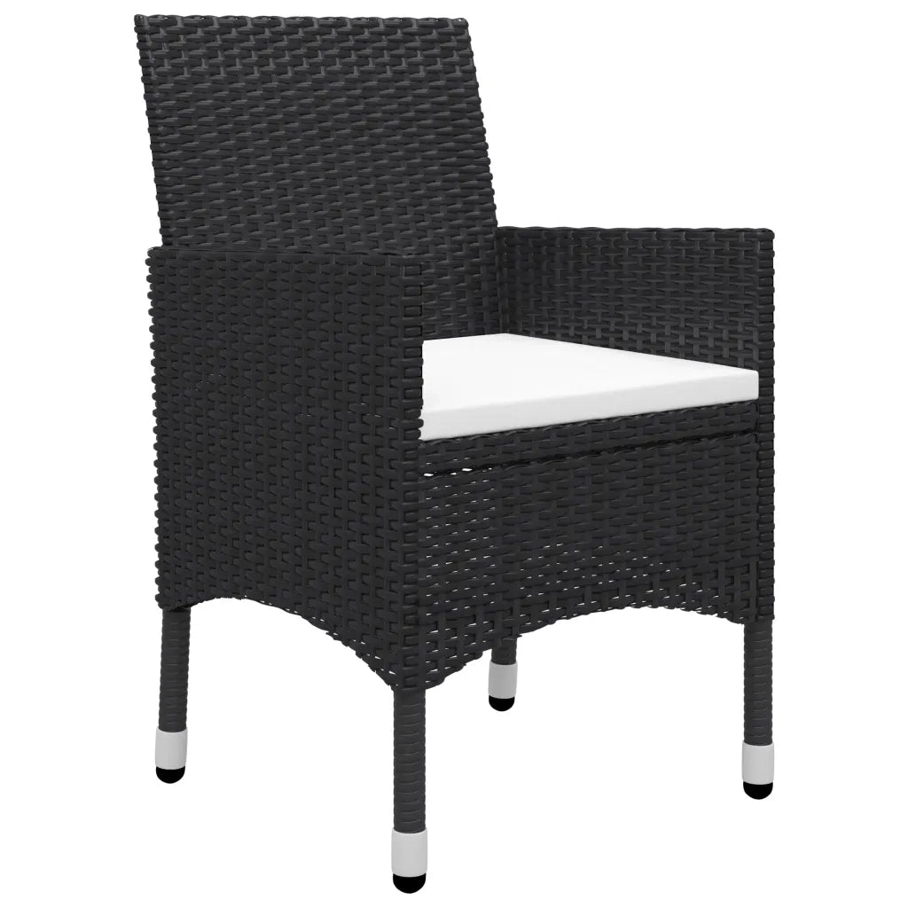 Set Mobili da Pranzo per Giardino 3 pz Nero cod mxl 36112