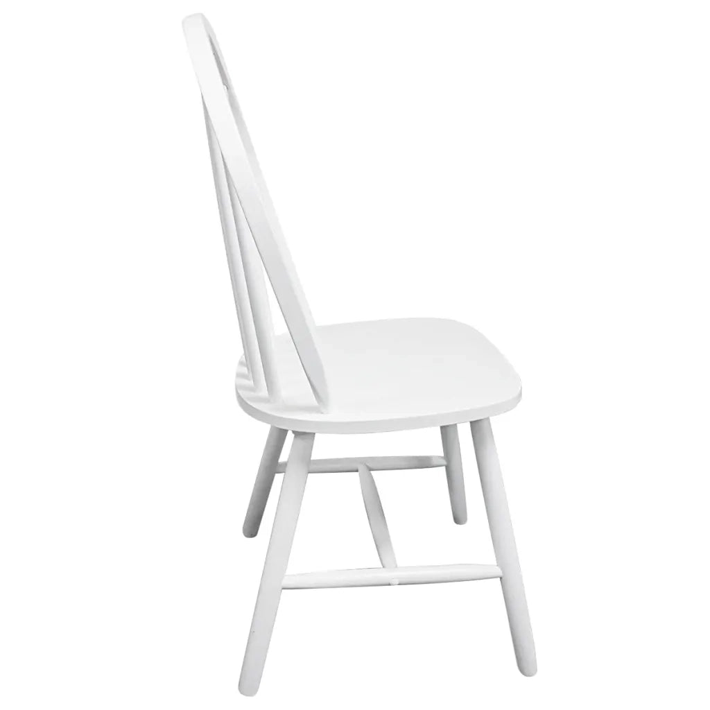 Sedie da Pranzo 2 pz Bianche in Legno Massello di Hevea cod mxl 6027