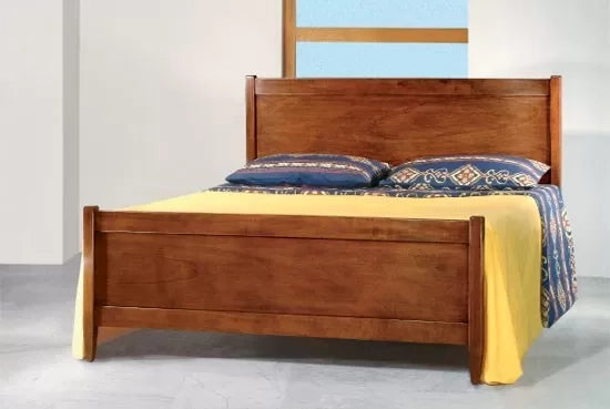 Letto matrimoniale classico legno arte povera tinta noce l 172 h 108 p 210