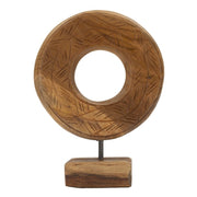 Scultura Dorat In Teak Ric. cm 20x10x28 (pezzi Unici - Non Ripiani In Serie)