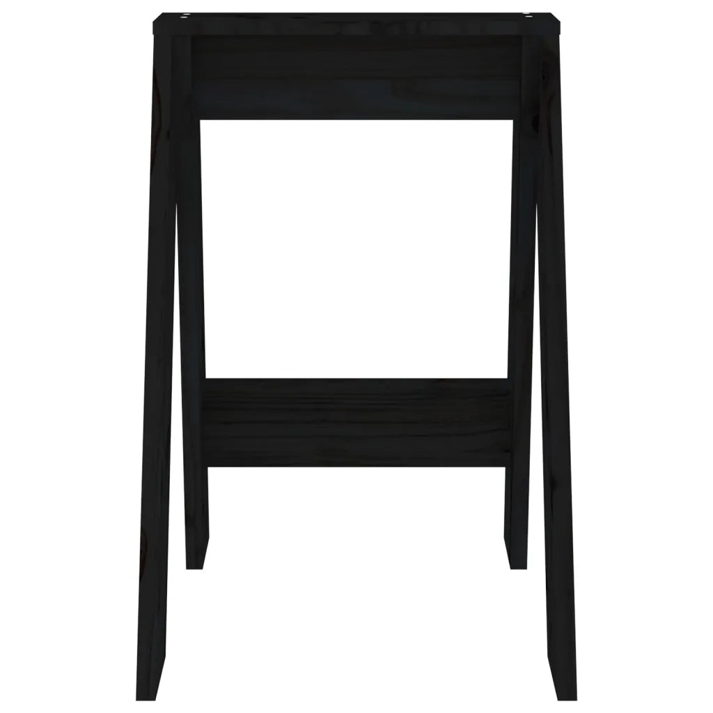 Sgabelli 2 pz Nero 40x40x60 cm in Legno Massello di Pino cod mxl 50319