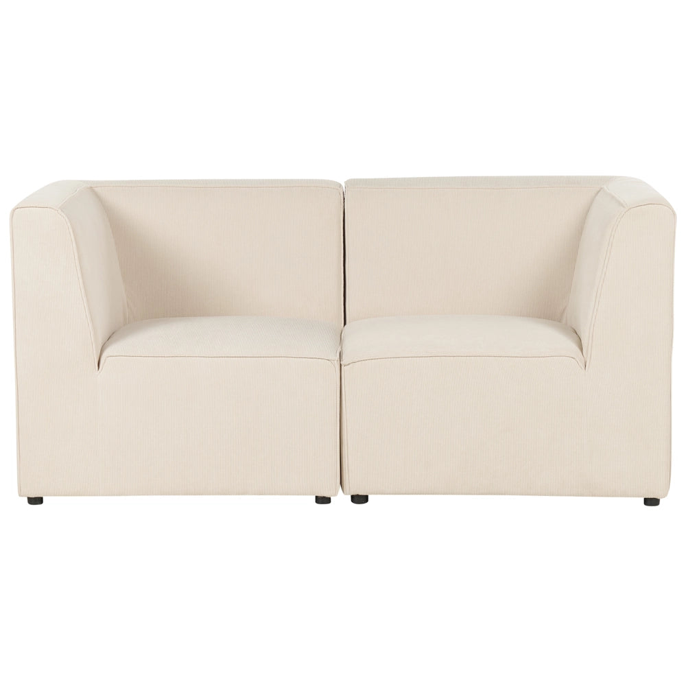 Divano modulare 2 posti in Velluto a coste beige stile classico soggiorno