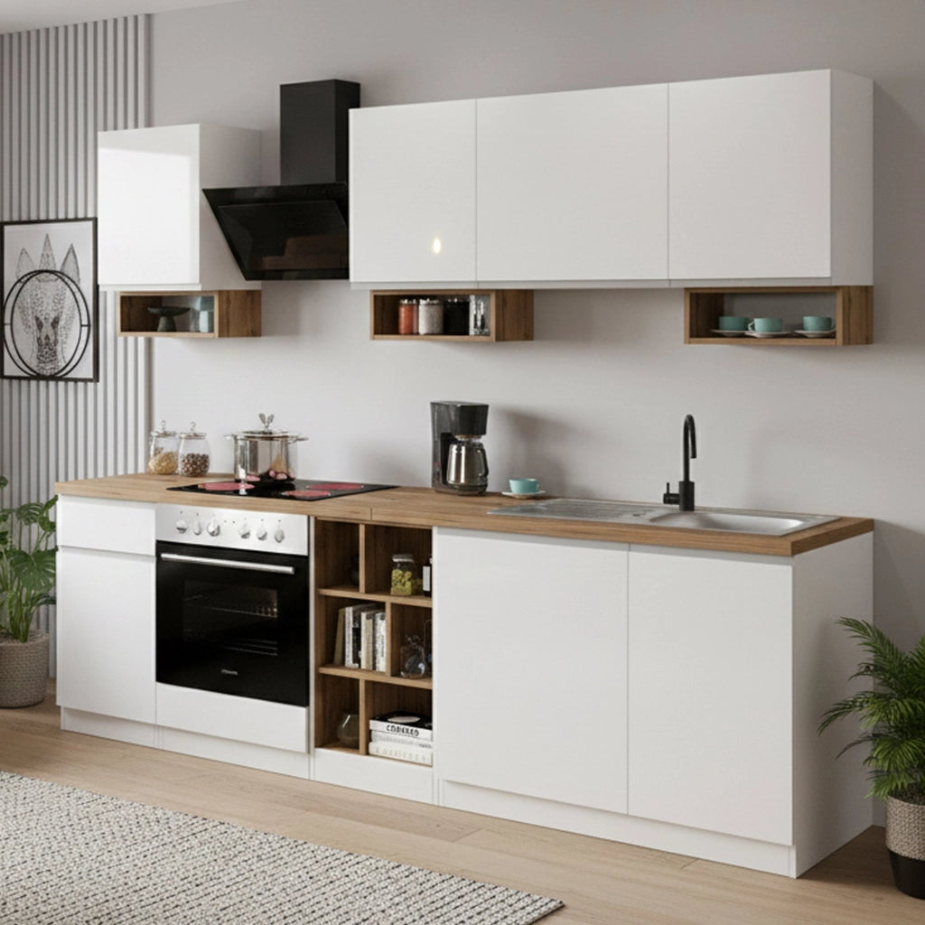Cucinino Attimis, Cucina un Cassetto Made in Italy, Bianco Lucido