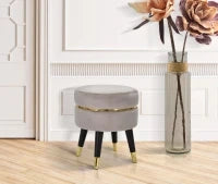 Sgabello Paris Grigio/Gold Cm Ø 35X40,5