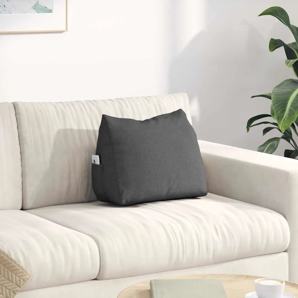 Cuscino per Schiena Grigio scuro 45 x 20 x 35 cm Tessuto