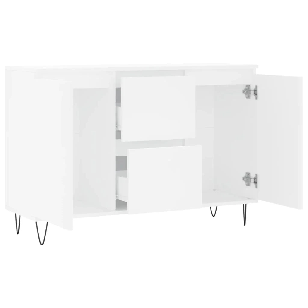 Buffet credenza cassettiera armadio mobile contenitore organizer per cucina soggiorno salotto 104 x 35 x 70 cm legno ingegnerizzato bianco 02_0030186