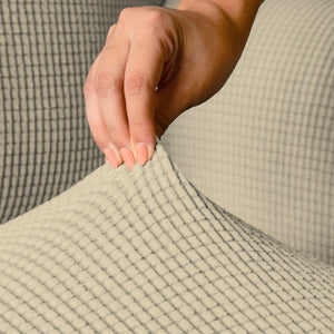 Copridivano Elasticizzato 3 Posti in Poliestere Leslie Panna