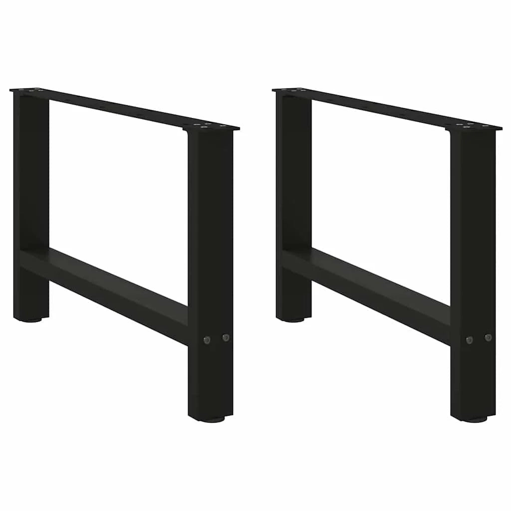 Set di 2 gambe per tavolino da caffè quadrate regolabili dal design moderno 70 x 42 cm in acciaio nero 02_0057528