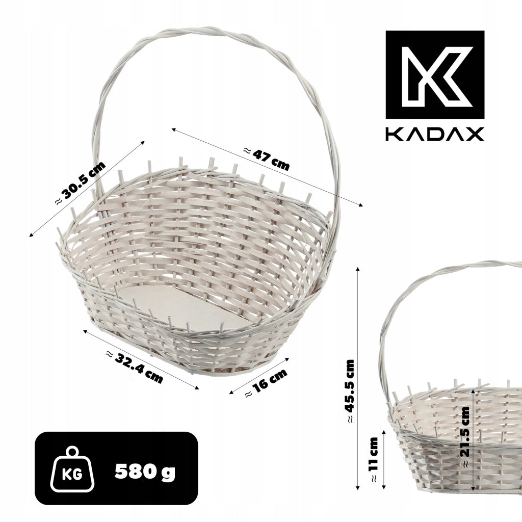 Cesto regalo KADAX in vimini, robusto cesto regalo, regalo di nozze
