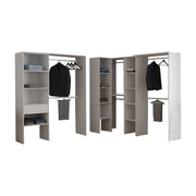 Armadio Camera da Letto Trana, Guardaroba Grande 12 Ripiani, 388x187h cm Bianco