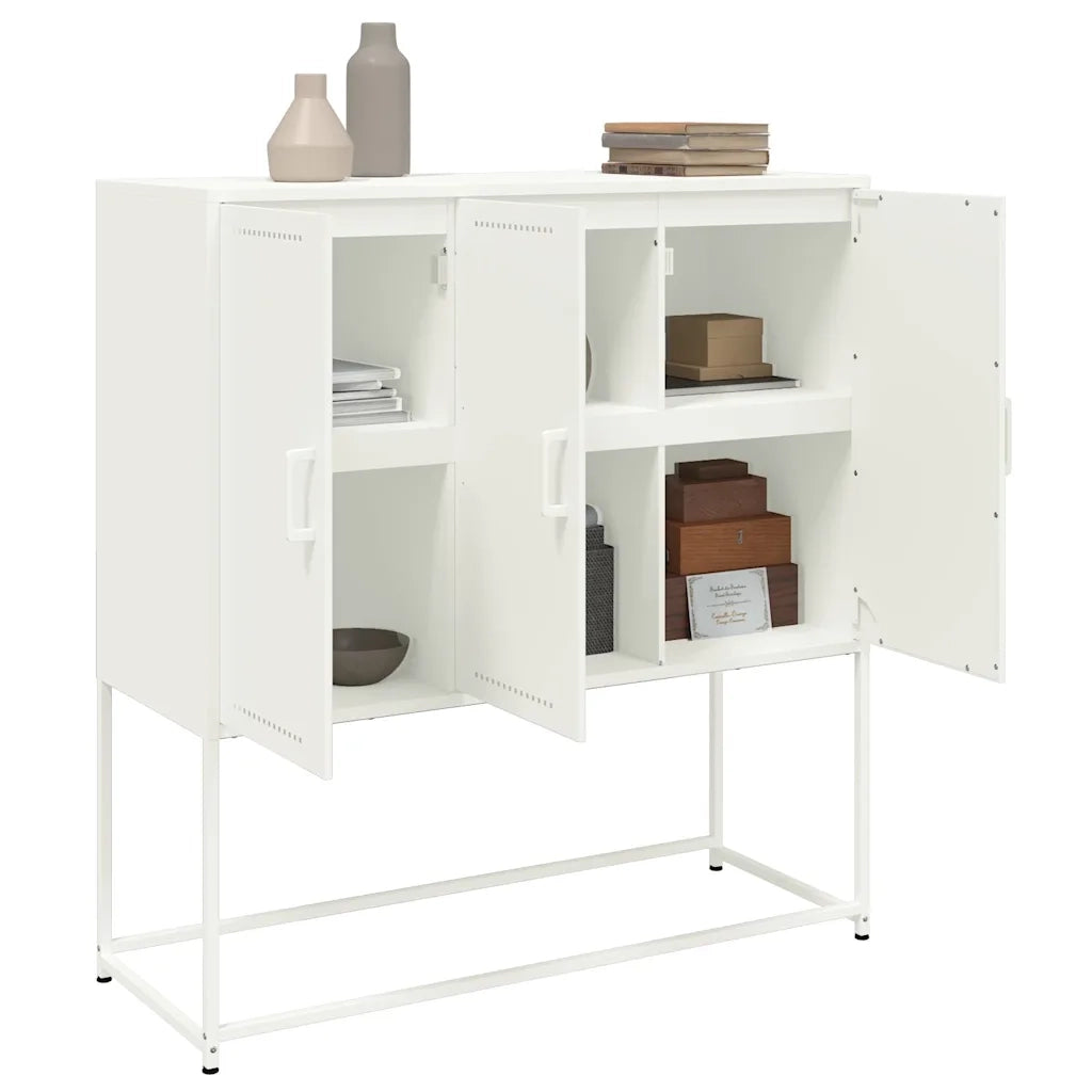 Credenza Bianca 100,5x39x107 cm in Acciaio