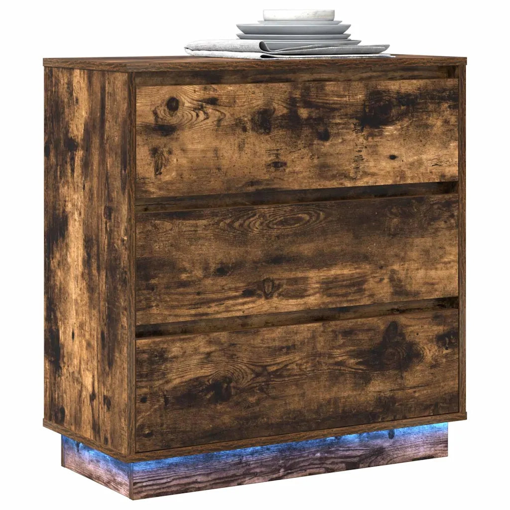 Armadio da Notte con cassetto Rovere fumé 71 x 34,5 x 75 cm 869638