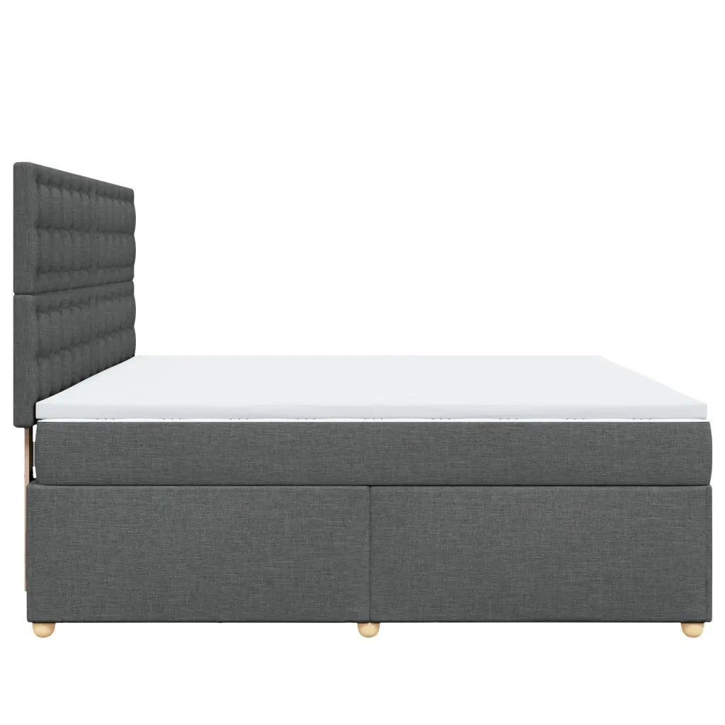Giroletto a Molle con Materasso Grigio Scuro 180x200 cm Tessuto