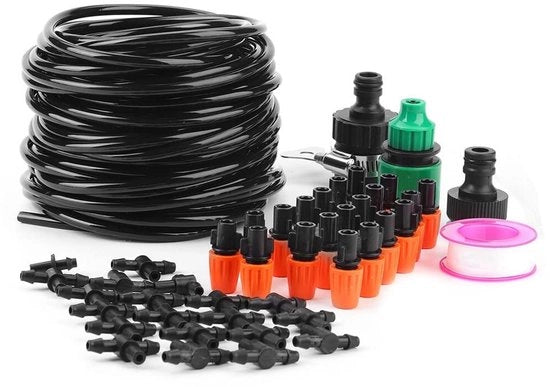 Sistema di Irrigazione Automatico per Giardino e Serra con Tubo da 15M - Kit per Serra Esterna, Patio, Prato e Piante