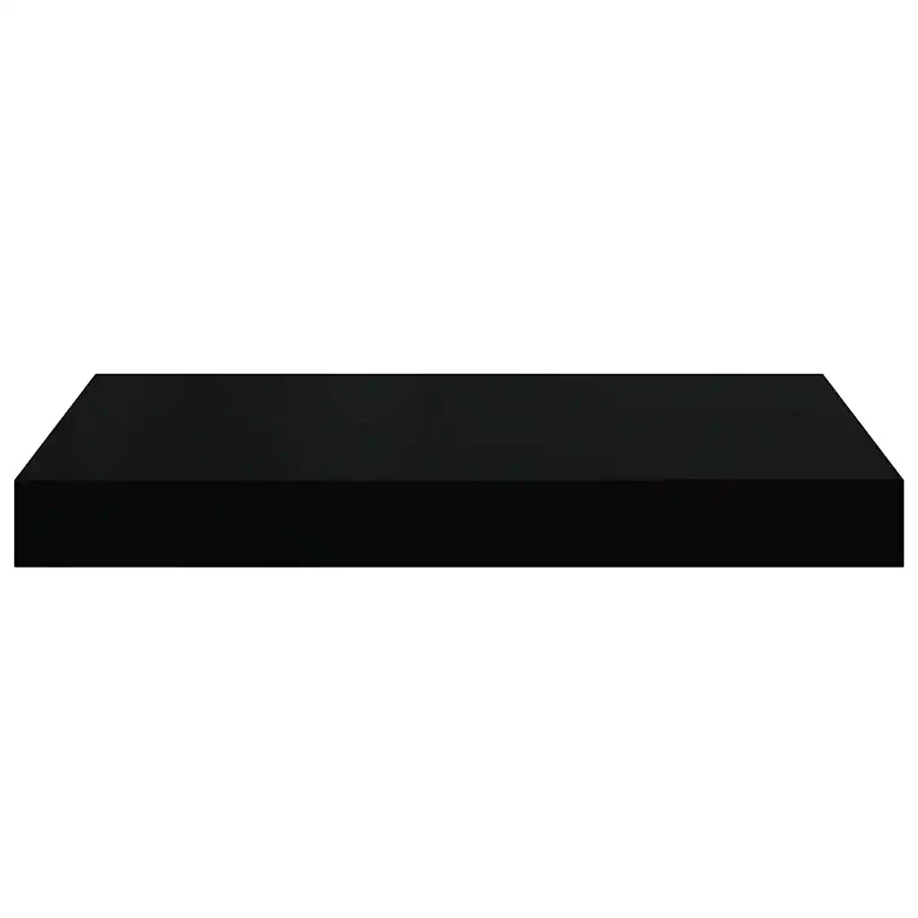 Scaffale a Parete Nero Lucido 40x23,5x3,8 cm in MDF