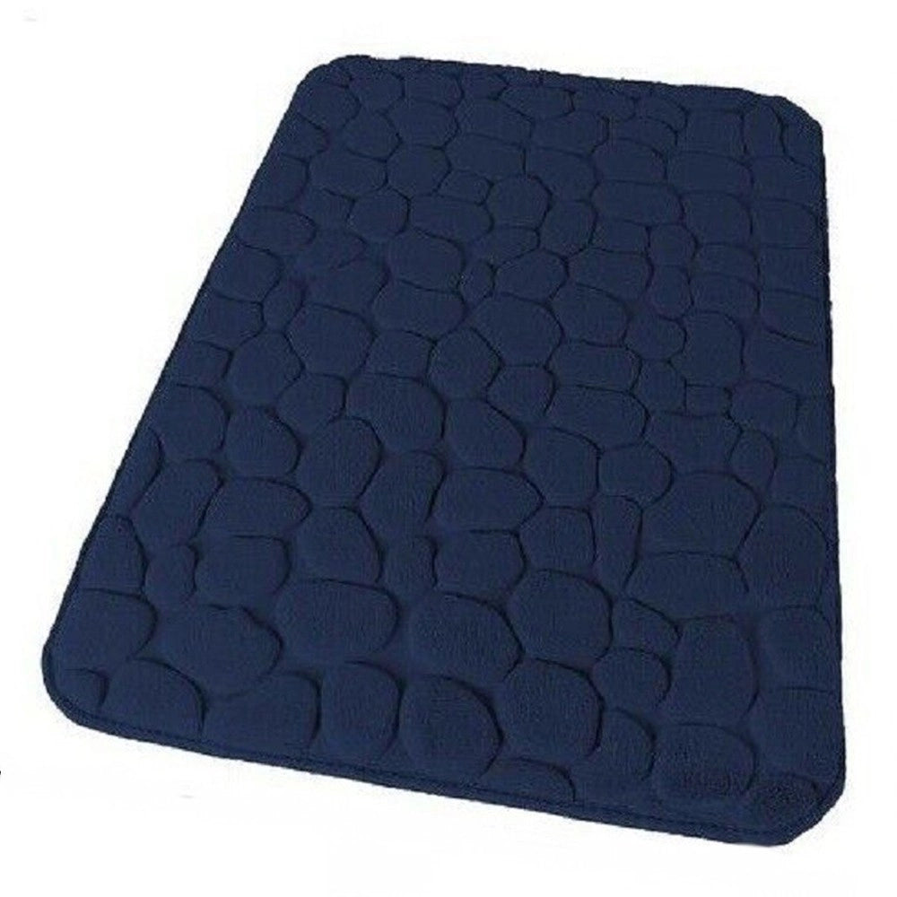 Trade Shop - Tappeto Tappetino Per Bagno Arredo 45 X 75 Cm Effetto Sassi Blu In Tessuto 69894 -