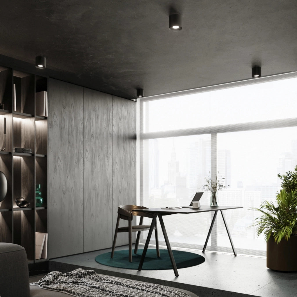Spot soffitto tondo nero Ø12cm 1xGU10 10W Kiruna Pure Lume