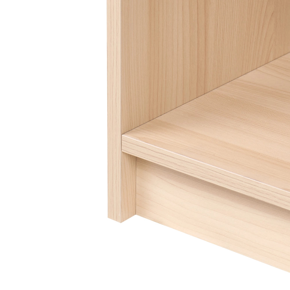 Libreria a 5 ripiani in stile minimalista in truciolato marrone chiaro soggiorno salotto