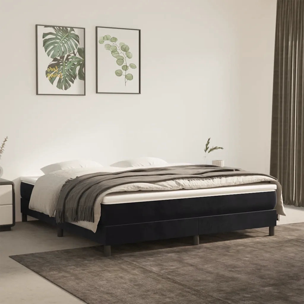 Materasso a Molle Insacchettate-Materasso per letto Nero 160x210x20 cm in Velluto